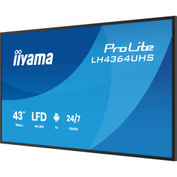 iiyama LH4364UHS-B1AG infonäyttö Digitaalinen litteä infotaulu 109,2 cm (43") LED Wi-Fi 500 cd m² 4K Ultra HD musta