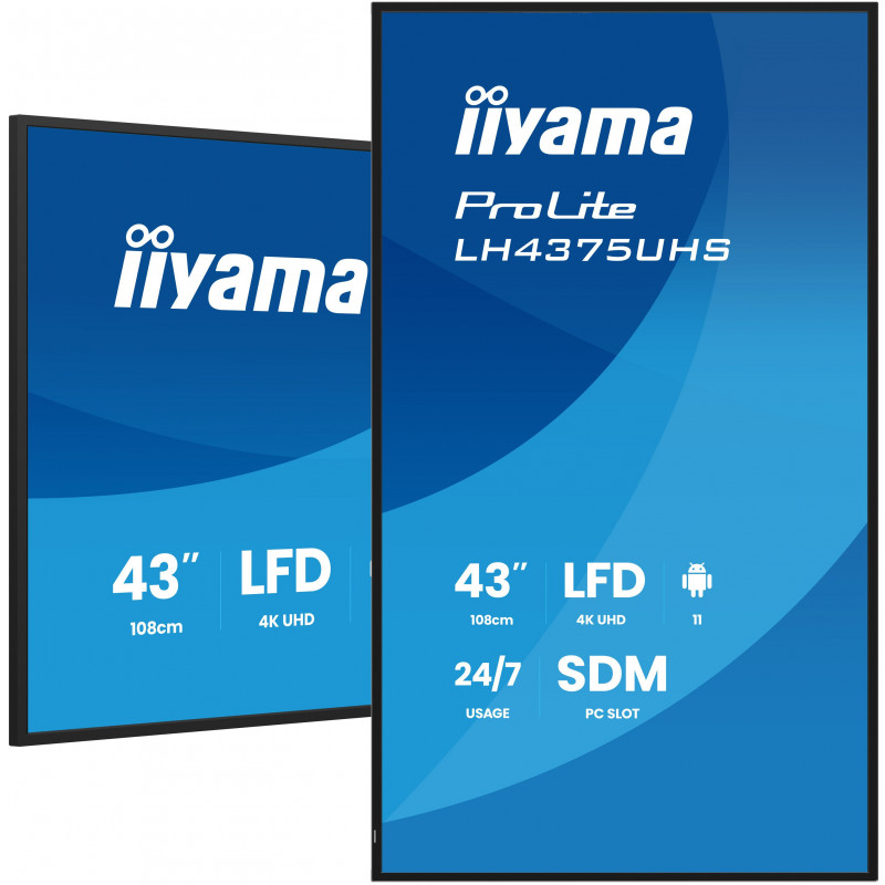 iiyama LH4375UHS-B2AG infonäyttö Digitaalinen litteä infotaulu 108 cm (42.5") LCD Wi-Fi 500 cd m² 4K Ultra HD musta