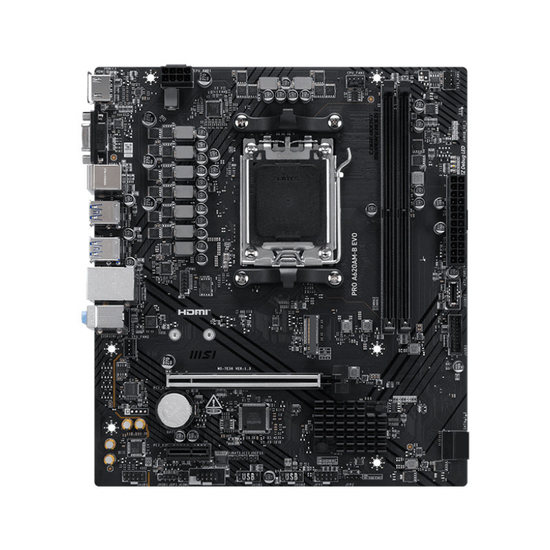 MSI PRO A620AM-B EVO emolevy AMD A620A Pistoke AM5 ATX