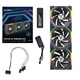 Lian Li UNI FAN SL Wireless 120 Reverse Blade Tietokonekotelo Tuuletin 12 cm musta 3 kpl