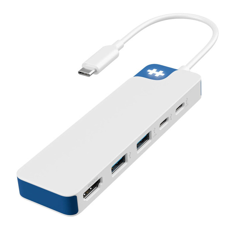 HYPER HD4101BUGL keskitin USB Type-C 5000 Mbit s Sininen, Valkoinen
