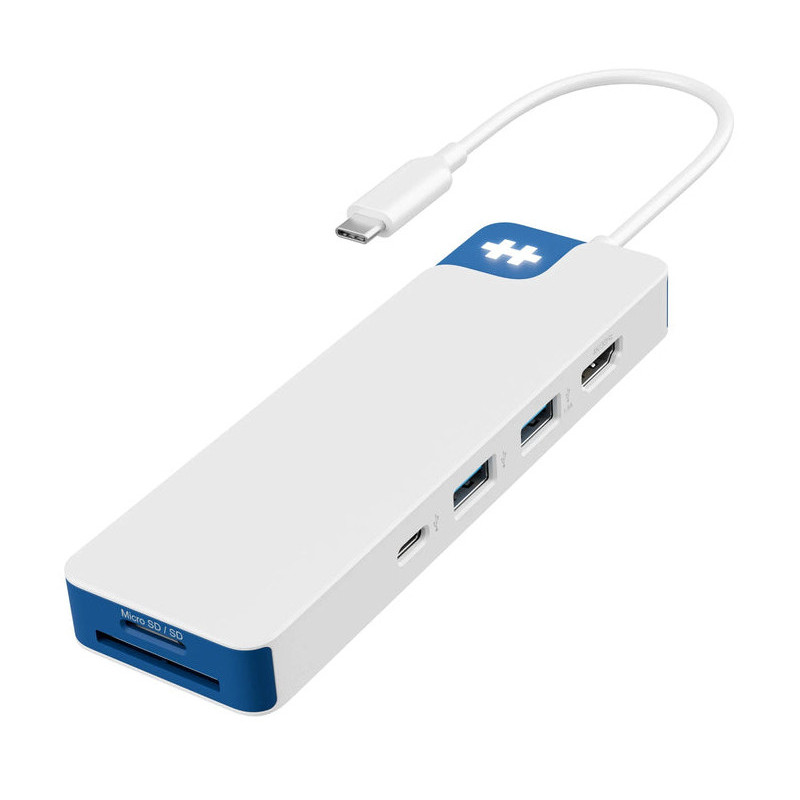 HYPER HD4102BUGL keskitin USB 3.2 Gen 1 (3.1 Gen 1) Type-C 5000 Mbit s Sininen, Valkoinen