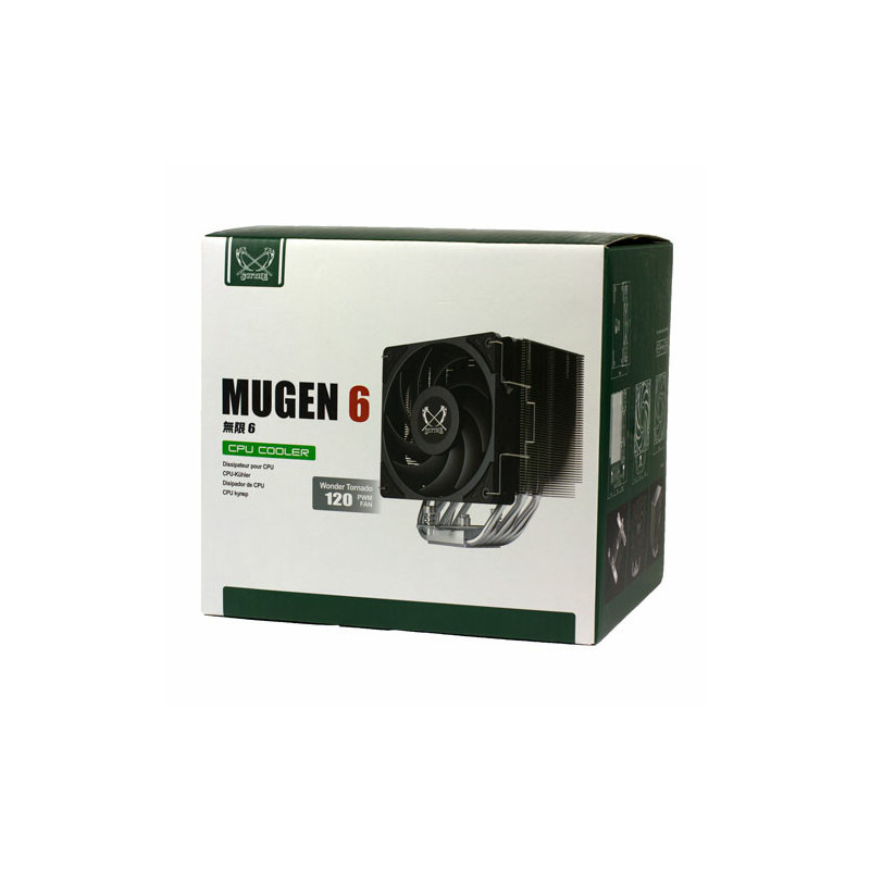 Scythe Mugen 6 Suoritin Tuuletin 12 cm musta, Hopea