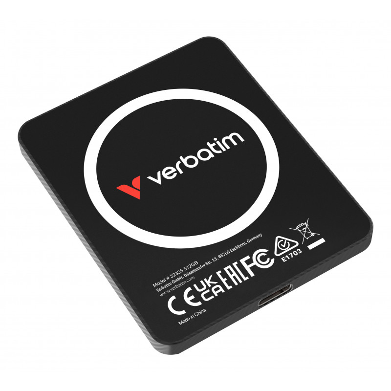 Verbatim SnapBack Ultra Slim SSD 512GB USB Type-C USB 3.2 Gen 2x2 musta