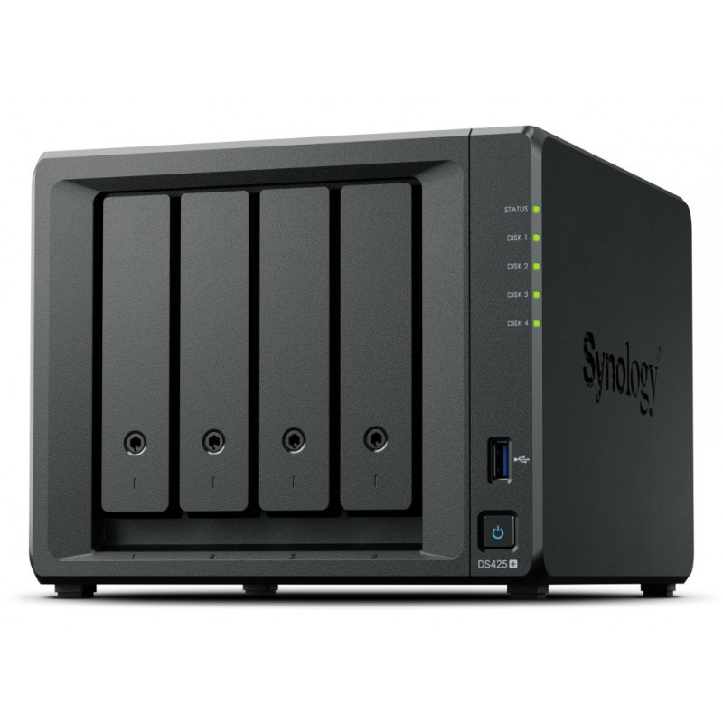 Synology DiskStation DS425+ NAS- ja tallennuspalvelimet Intel® Celeron® J4125 2 GB DDR4 0 TB musta