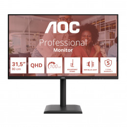 AOC E4 Q32E4U tietokoneen litteä näyttö 80 cm (31.5") 2560 x 1440 pikseliä Quad HD LED musta