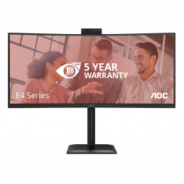AOC E4 CU34E4CW tietokoneen litteä näyttö 86,4 cm (34") 3440 x 1440 pikseliä UltraWide Quad HD LED musta