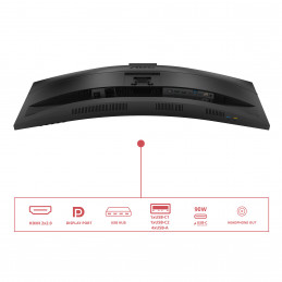 AOC E4 CU34E4CW tietokoneen litteä näyttö 86,4 cm (34") 3440 x 1440 pikseliä UltraWide Quad HD LED musta