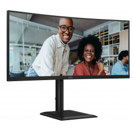 AOC E4 CU34E4CV tietokoneen litteä näyttö 86,4 cm (34") 3440 x 1440 pikseliä UltraWide Quad HD LCD musta