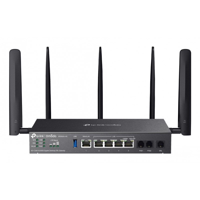 TP-Link Omada DR3650V-4G langaton reititin Gigabitti Ethernet Kaksitaajuus (2,4 GHz 5 GHz) musta
