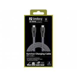 Sandberg 441-67 USB-kaapeli USB 2.0 2 m USB C musta, Valkoinen