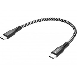 Sandberg 441-66 USB-kaapeli USB 2.0 0,2 m USB C musta, Valkoinen