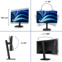 Philips 3000 series 24B2N3200D 00 tietokoneen litteä näyttö 61,2 cm (24.1") 1920 x 1200 pikseliä WUXGA LCD musta