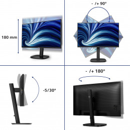 Philips 3000 series 24B2U3301D 00 tietokoneen litteä näyttö 61,2 cm (24.1") 1920 x 1200 pikseliä WUXGA LCD musta