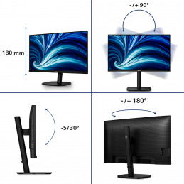 Philips 32B2U3601 00 tietokoneen litteä näyttö 80 cm (31.5") 2560 x 1440 pikseliä Quad HD LCD musta