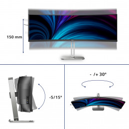 Philips 5000 series 49B2U5900C 00 tietokoneen litteä näyttö 124 cm (48.8") 5120 x 1440 pikseliä Dual QHD LCD musta