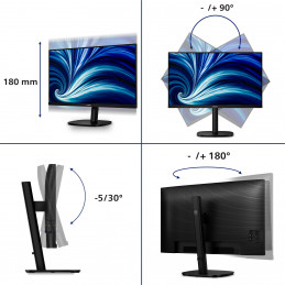 Philips 3000 series 32B2N3500 00 tietokoneen litteä näyttö 80 cm (31.5") 2560 x 1440 pikseliä Quad HD LCD musta