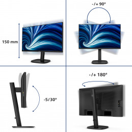 Philips 3000 series 24B2N3200J 00 tietokoneen litteä näyttö 60,5 cm (23.8") 1920 x 1080 pikseliä Full HD LCD musta