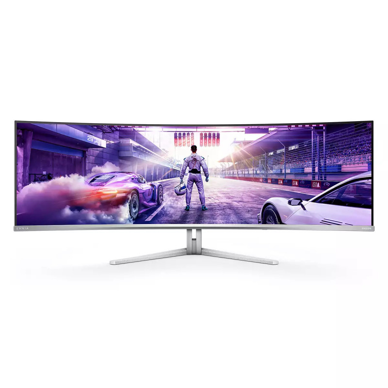 Philips Evnia 8000 49M2C8900L 00 tietokoneen litteä näyttö 124,2 cm (48.9") 5120 x 1440 pikseliä Dual QHD QD-OLED Valkoinen