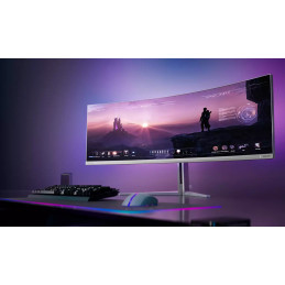 Philips Evnia 8000 49M2C8900L 00 tietokoneen litteä näyttö 124,2 cm (48.9") 5120 x 1440 pikseliä Dual QHD QD-OLED Valkoinen