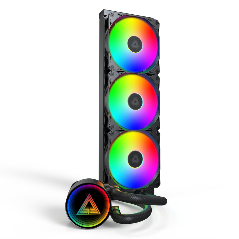 Montech LightFlow ARGB 360 Suoritin All-in-one-nesteenjäähdytin 12 cm musta 1 kpl
