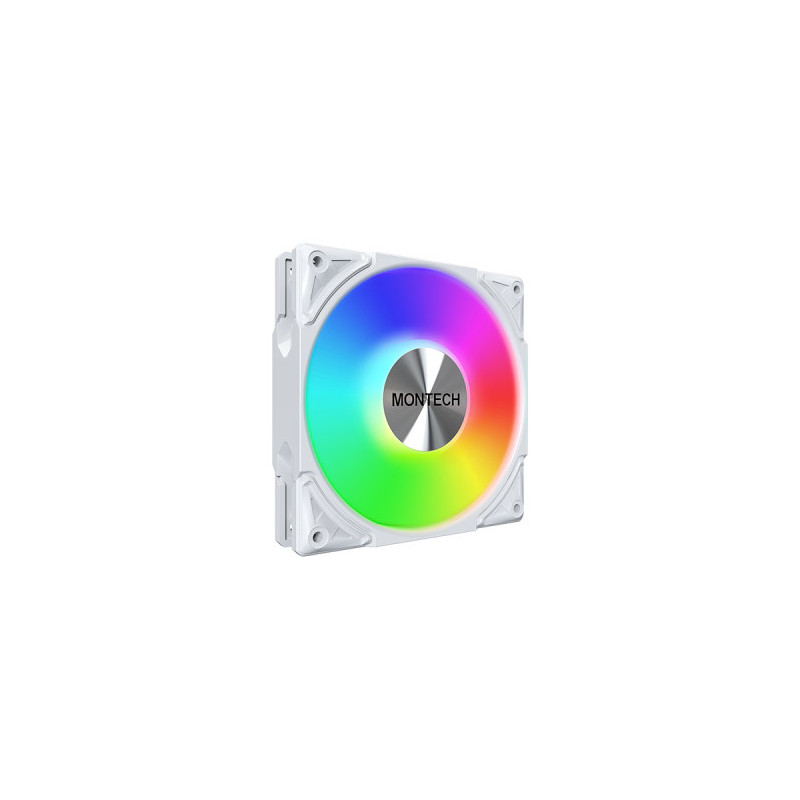 Montech METAL PRO 12 ARGB PWM Tietokonekotelo Tuuletin 12 cm Valkoinen 1 kpl