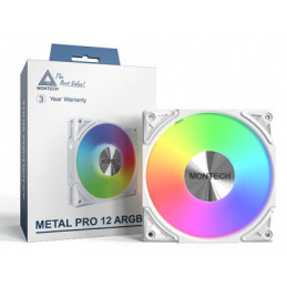 Montech METAL PRO 12 ARGB PWM Tietokonekotelo Tuuletin 12 cm Valkoinen 1 kpl