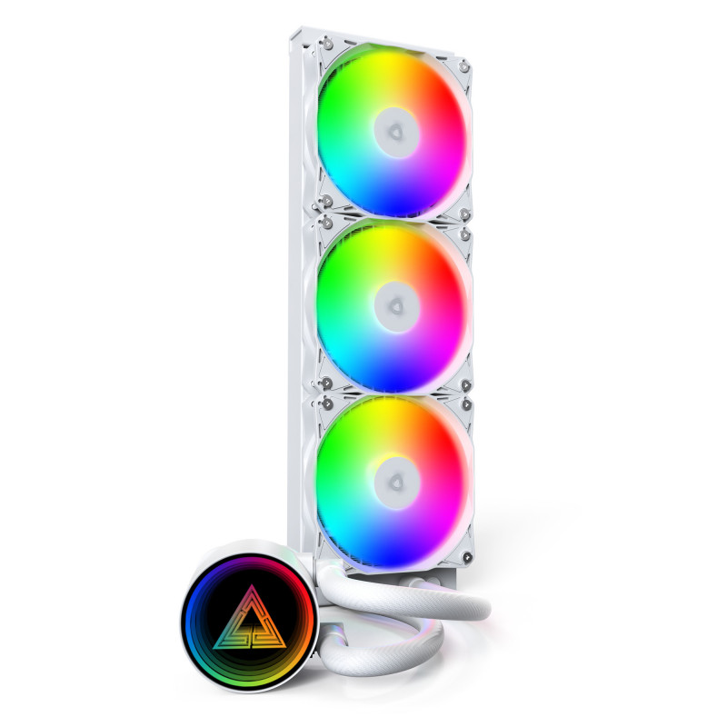 Montech LightFlow ARGB 360 Suoritin All-in-one-nesteenjäähdytin 12 cm Valkoinen 1 kpl