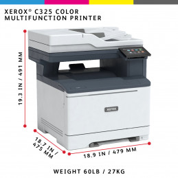 Xerox C325, A4, 33 s min, langaton, kaksipuolinen kopiointi tulostus skannaus faksaus, PS3 PCL5e 6 , 2 alustaa, 251 arkkia