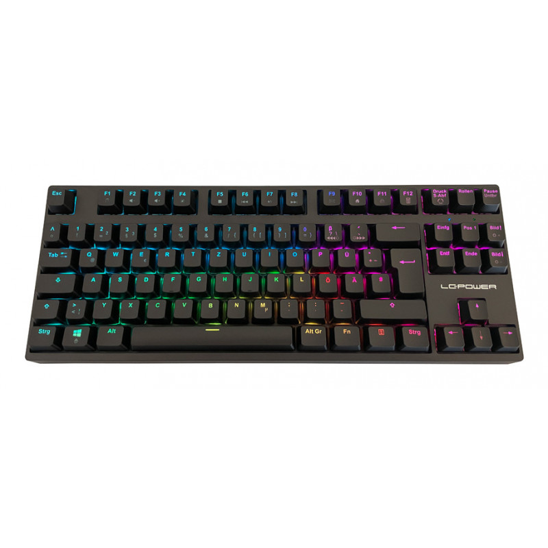 LC-Power LC-KEY-MECH-2-RGB-C-W näppäimistö Pelaaminen USB + RF Wireless + Bluetooth QWERTZ Saksa musta