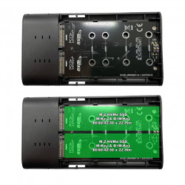 LC-Power LC-M2-C-NVME-2X2-RAID tallennusaseman kotelo SSD-kotelo musta M.2 USB-virta
