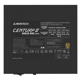 Montech CENTURY II virtalähdeyksikkö 850 W 20+4 pin ATX ATX Hopea, musta