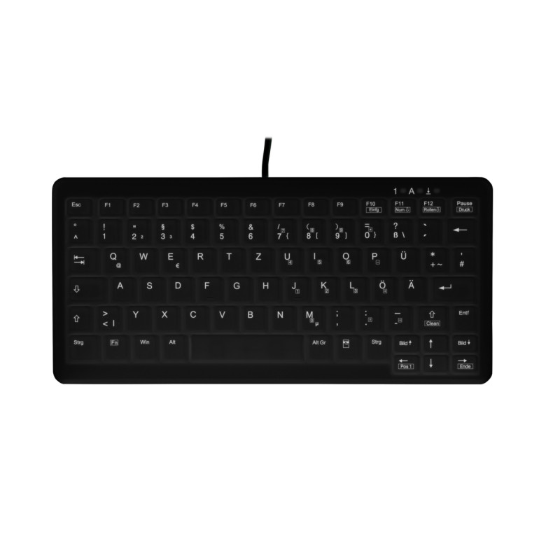 Contour Design Contour Active Key ClassicClean Medical Keyboard Removable Cover Backlit Mini Wired Black PN CB4110