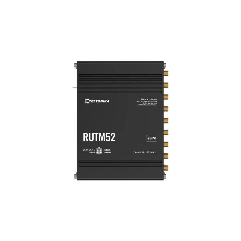 Teltonika RUTM52 langaton reititin Gigabitti Ethernet Kaksitaajuus (2,4 GHz 5 GHz) 5G musta