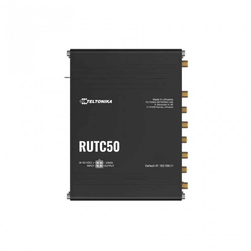 Teltonika RUTC50 langaton reititin Gigabitti Ethernet Kaksitaajuus (2,4 GHz 5 GHz) 5G musta