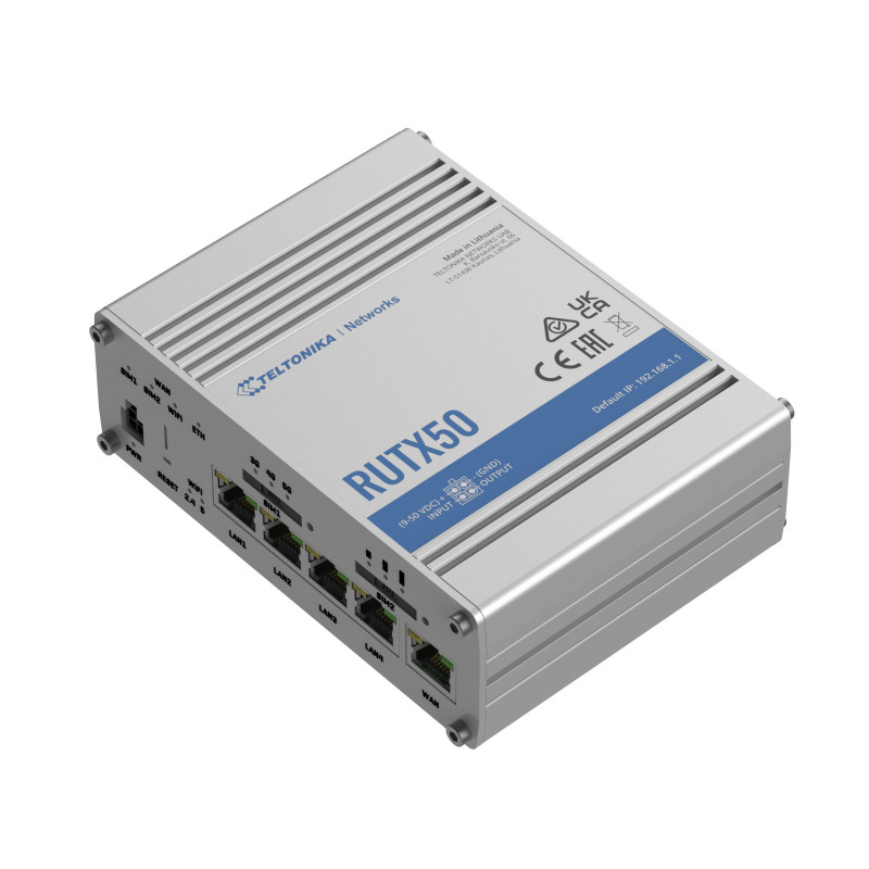 Teltonika RUTX50 langaton reititin Gigabitti Ethernet 5G Ruostumaton teräs