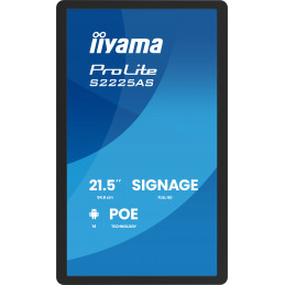 iiyama ProLite S2225AS-B1P Digitaalinen litteä infotaulu 54,6 cm (21.5") LCD Wi-Fi 500 cd m² Full HD musta Sisäänrakennettu