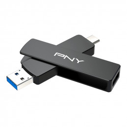 PNY DUO LINK V3 USB-muisti 2 TB USB Type-A   USB Type-C 3.2 Gen 2 (3.1 Gen 2) musta