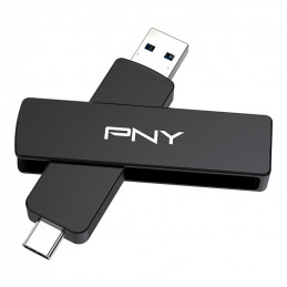 PNY DUO LINK V3 USB-muisti 2 TB USB Type-A   USB Type-C 3.2 Gen 2 (3.1 Gen 2) musta