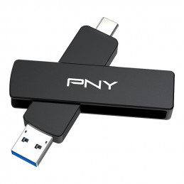 PNY DUO LINK V3 USB-muisti 2 TB USB Type-A   USB Type-C 3.2 Gen 2 (3.1 Gen 2) musta
