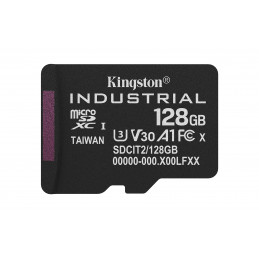 Kingston Technology 128GB microSDXC Industrial C10 A1 pSLC -kortti + SD-sovitin