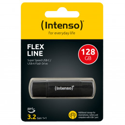 Intenso 3544491 USB-muisti 128 GB USB Type-A   USB Type-C 3.2 Gen 1 (3.1 Gen 1) musta
