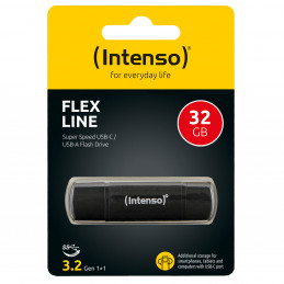 Intenso 3544480 USB-muisti 32 GB USB Type-A   USB Type-C 3.2 Gen 1 (3.1 Gen 1) musta