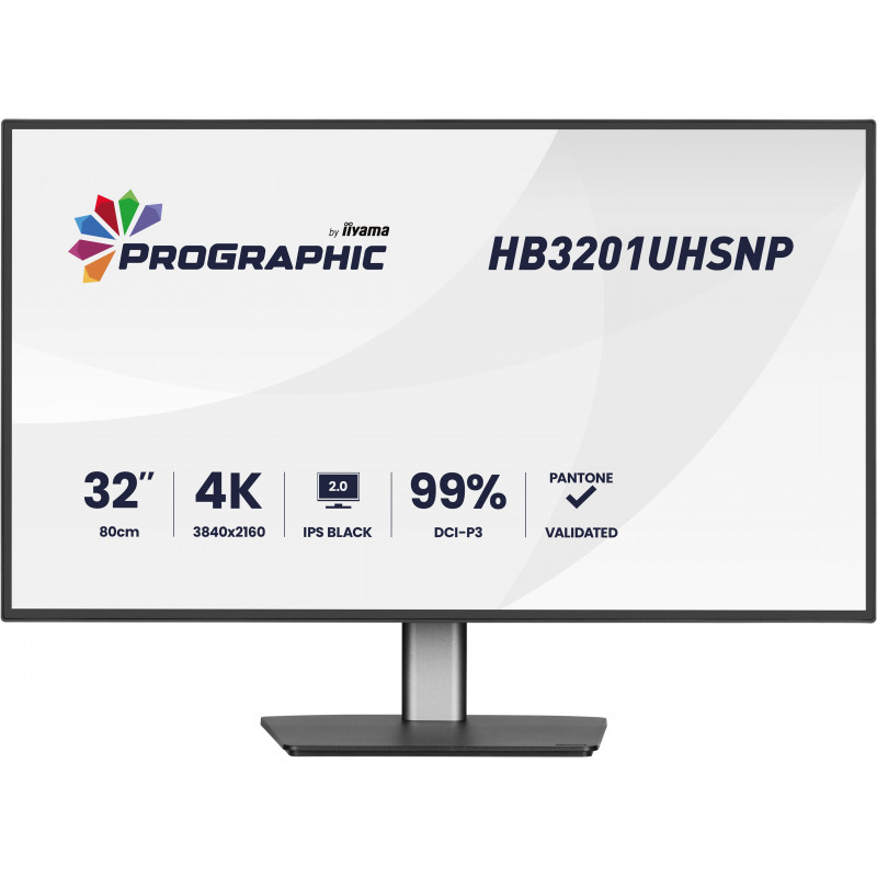iiyama ProGraphic HB3201UHSNP-B1 tietokoneen litteä näyttö 80 cm (31.5") 3840 x 2160 pikseliä musta