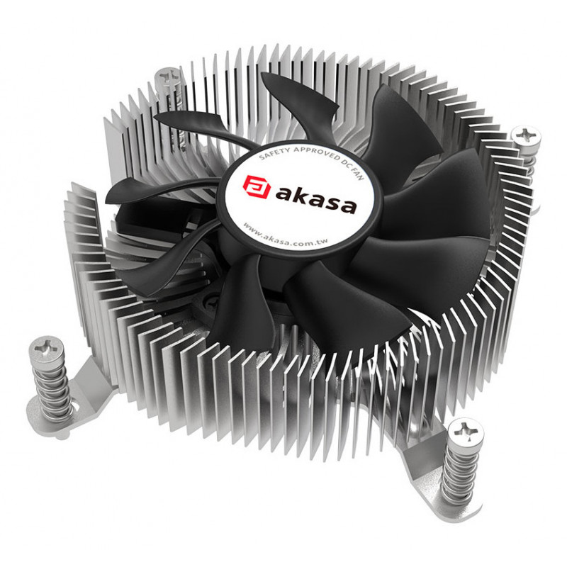 Akasa AK-CC6616HP01 Tietokoneen jäähdytysjärjestelmä Suoritin Ilmanjäähdytin 7,5 cm Alumiini, musta 1 kpl