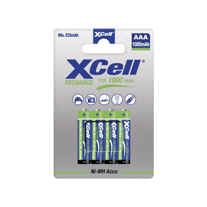 XCell 117313 kotitalousparisto Ladattava akku AAA Nikkelimetallihybridi (NiMH)