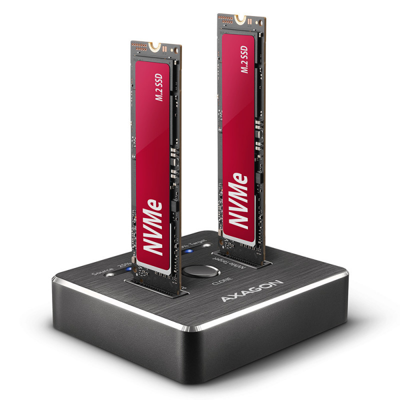 Axagon ADSA-M2C tallennusaseman telakointiasema USB 3.2 Gen 2 (3.1 Gen 2) Type-C musta