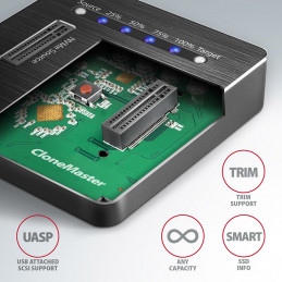 Axagon ADSA-M2C tallennusaseman telakointiasema USB 3.2 Gen 2 (3.1 Gen 2) Type-C musta