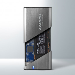 Axagon EEM2-SG2 tallennusaseman kotelo SSD-kotelo Harmaa M.2