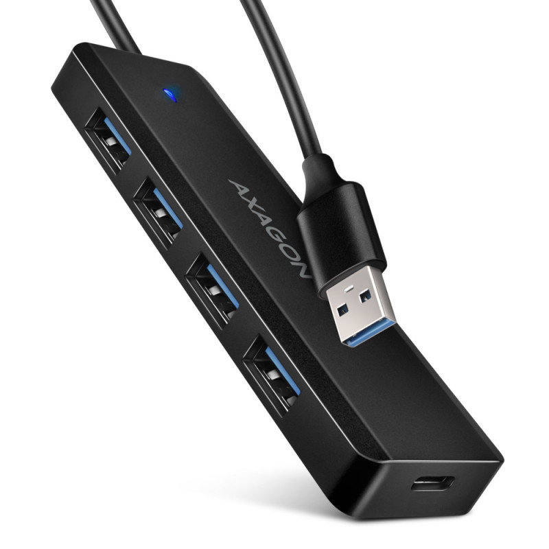 Axagon HUE-C1A keskitin USB 3.2 Gen 1 (3.1 Gen 1) Type-A 5000 Mbit s musta